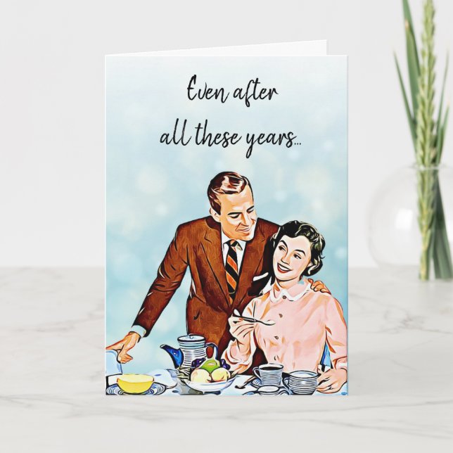 Efter alla dessa år: Retro Valentine Day Kort (Framsida)