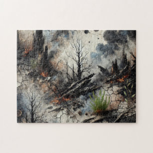 Efter apokalyptisk Wildfire Art Puzzle Pussel