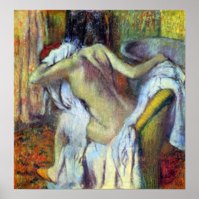 Efter bad av Edgar Degas Poster (Framsidan)