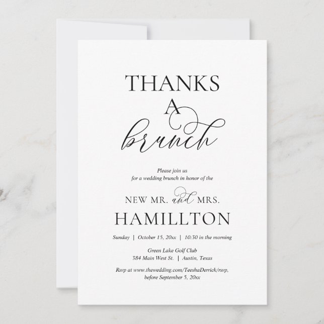 Efter bröllop Brunch, tack för en inbjudan till Br (Framsida)