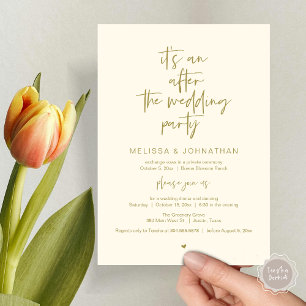 Efter bröllop, Svarta, Elopement Party Inbjudningar