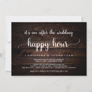 Efter bröllopet Happy Hour, Rustik Elopement Inbjudningar