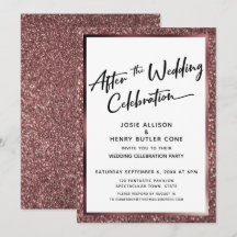 Efter Bröllopsfirande Rosa Guld Glitter