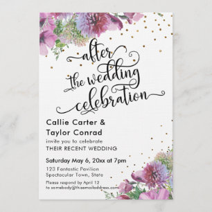 Efter Bröllopsfirande Wildflower Konfetti Inbjudningar
