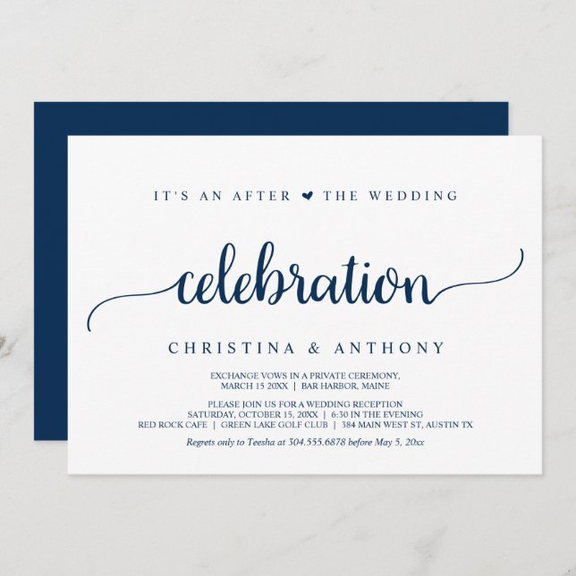 Efter Bröllopsfirandet, Rustik Bröllopsflykt I Inbjudningar (Fram/baksida)