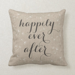 Efter Burlap dämpa lyckligt någonsin Kudde
