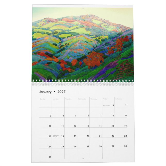 Efter de avfyraRobin Purcell vattenfärgerna 2015 Kalender (Jan 2027)