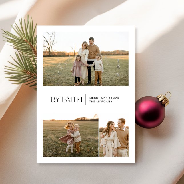 Efter Faith Modern Christian jul 3-fotokort Julkort (Skapare uppladdad)