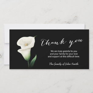 Efter Funeral Calla Lily Flower Memorial Tack Kort