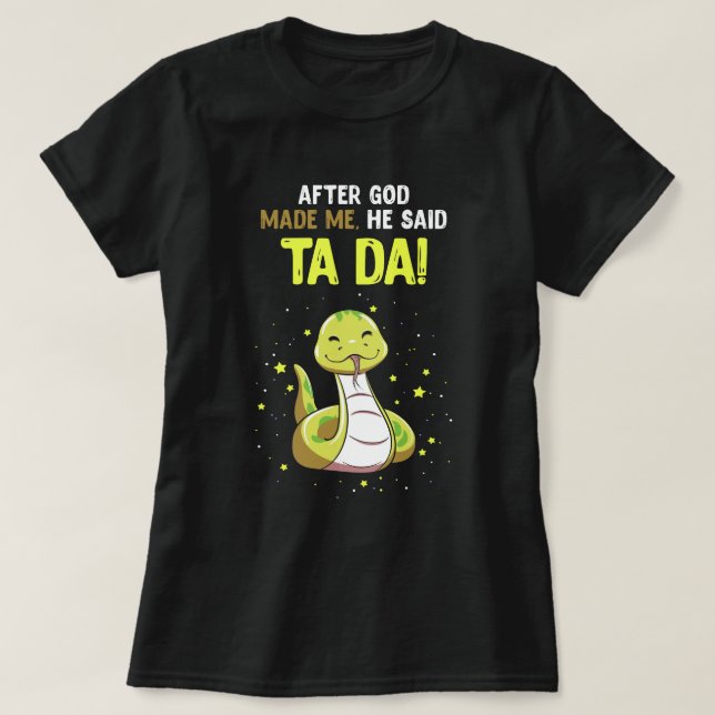 Efter gudarna gör mig reptil t shirt (Design framsida)