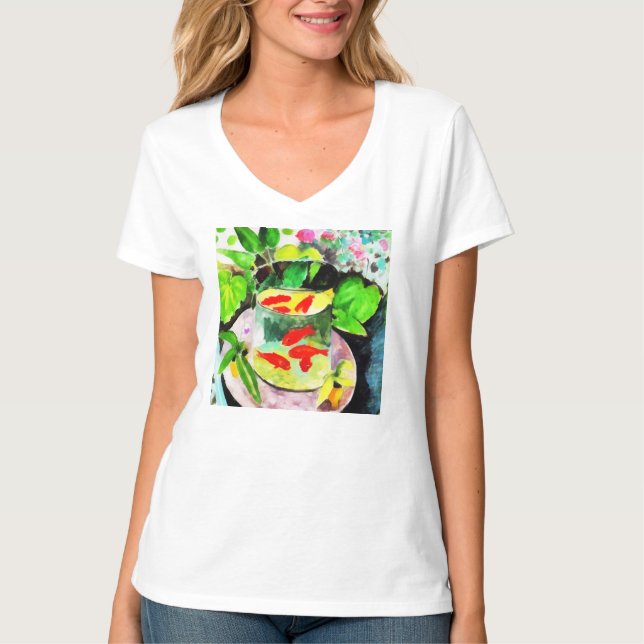 efter Henri Matisse, Goldfish, Digital teckning T Shirt (Framsida)