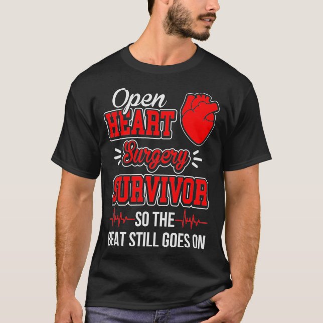 Efter - Hjärtkirurgi Survivor Beat Goes on Gag T Shirt (Framsida)