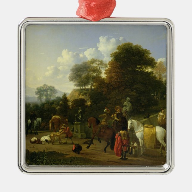Efter jakten c.1644 julgransprydnad metall (Framsidan)