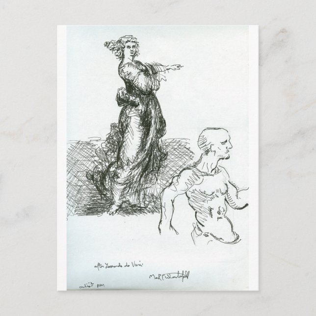 Efter Leonardo da Vinci: "Gå nu!" Vykort (Framsida)