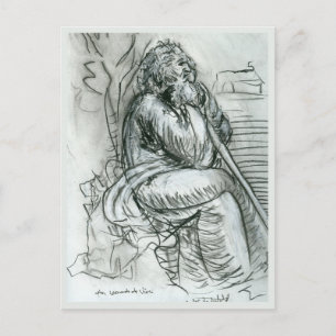 Efter Leonardo da Vinci Självporträtt Vykort