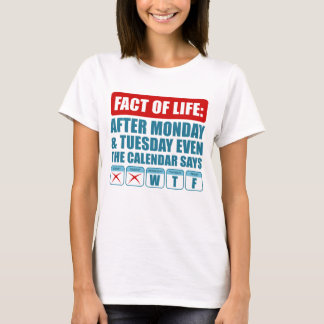 Efter måndag och tisdag säger även kalendern WTF T Shirt