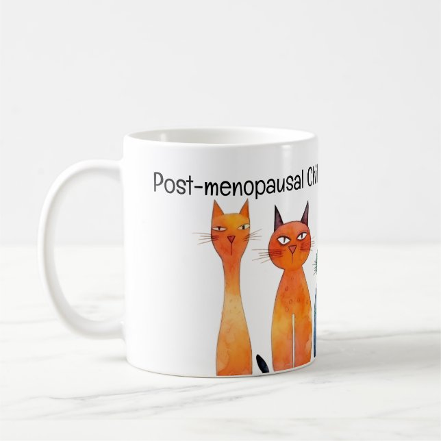 Efter menopausalt, barnlös katt Dam för Kamala Mug Kaffemugg (Vänster)