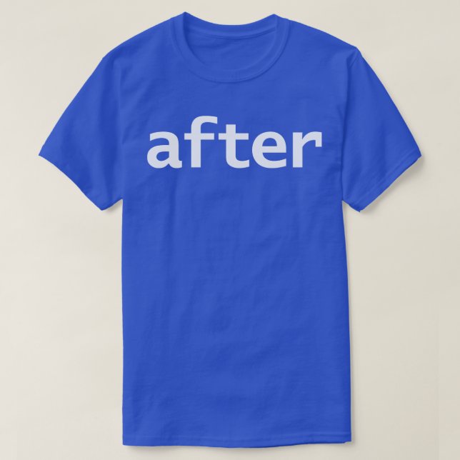 Efter minimal typografi vit text t shirt (Design framsida)