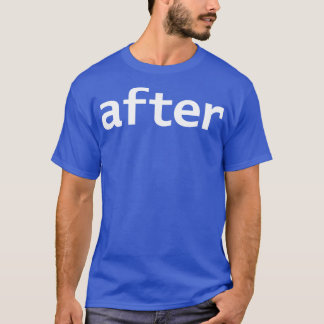 Efter minimal typografi vit text t shirt