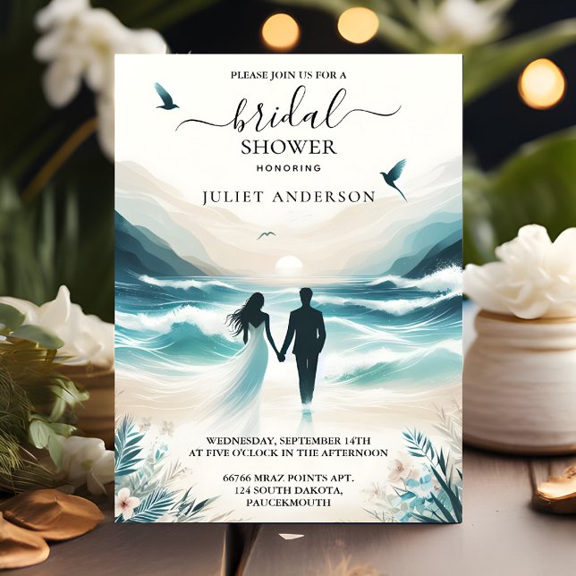 Efter Möhippan Vatten vid sommarhavsstranden Inbjudningar (Skapare uppladdad)