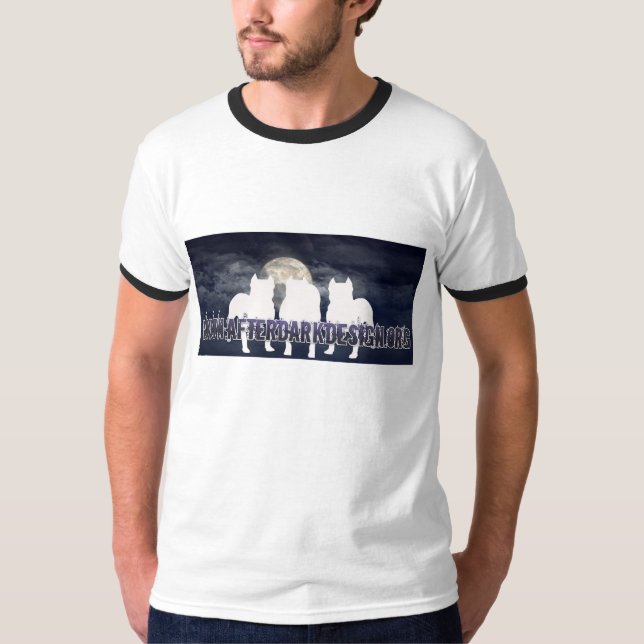 Efter mörk design tee shirt (Framsida)