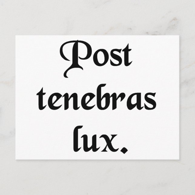 Efter mörkret, ljus. vykort (Framsida)