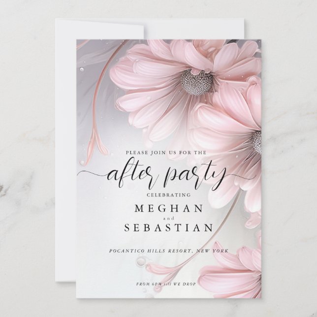 Efter Party 2 Boho Rosa Daisy Spara Datumet (Framsida)