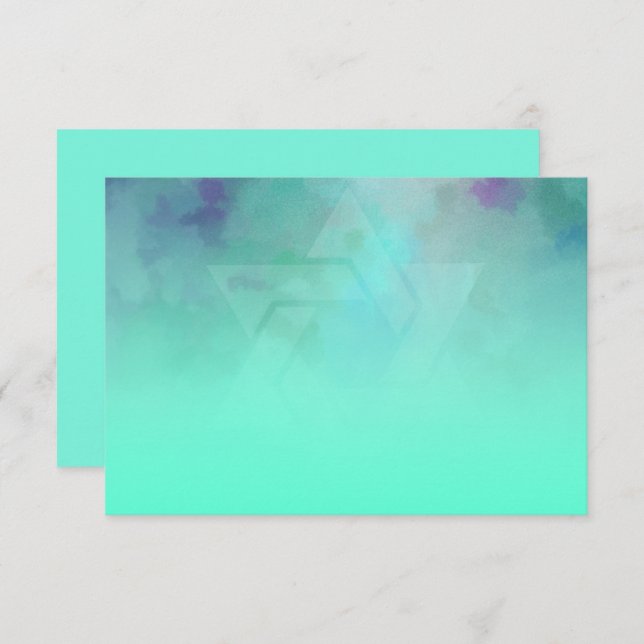 Efter Party Aqua och David Blue Star Inbjudningar (Fram/baksida)