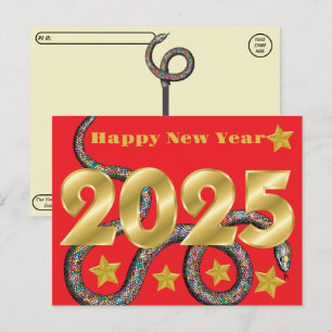 Efter passage genom Lycklig 2025 År för ormen Vykort