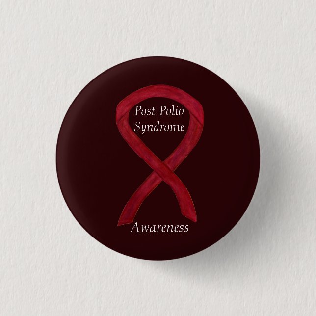 Efter polio Syndrome Awareness Ribbon Anpassningsb Knapp (Framsida)