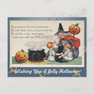 Efter Pumpkin Tjock Vintage Halloween Art-vykort Vykort