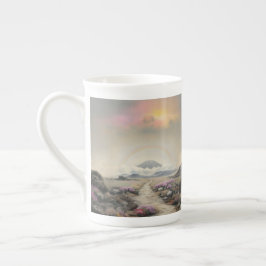 Efter regnet (japansk vattenfärgslandskapskonst) benporslin mugg