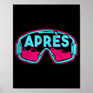 Efter retro skidåkning snowboard vintage 80-tal 90 poster