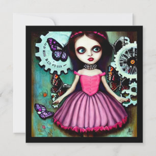 Efter Rosa Dress Pop Surrealism Girl