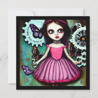 Efter Rosa Dress Pop Surrealism Girl