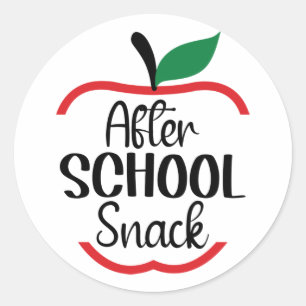 Efter School Snack Teacher Life Apple Runt Klistermärke