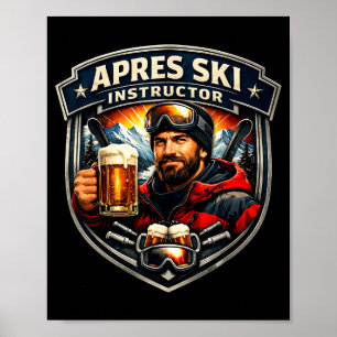Efter skid instruktör rolig skidlärare herrarEfter Poster