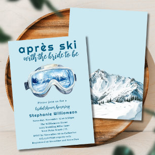 Efter skidåkning Sportig vinter Vattenfärg Bröllop Inbjudningar