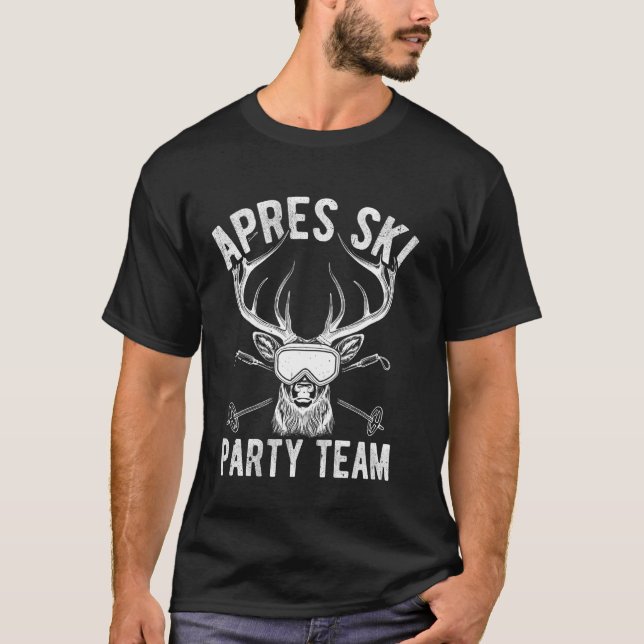 Efter skidåkningsfest TEAM Après-Ski-fest T Shirt (Framsida)