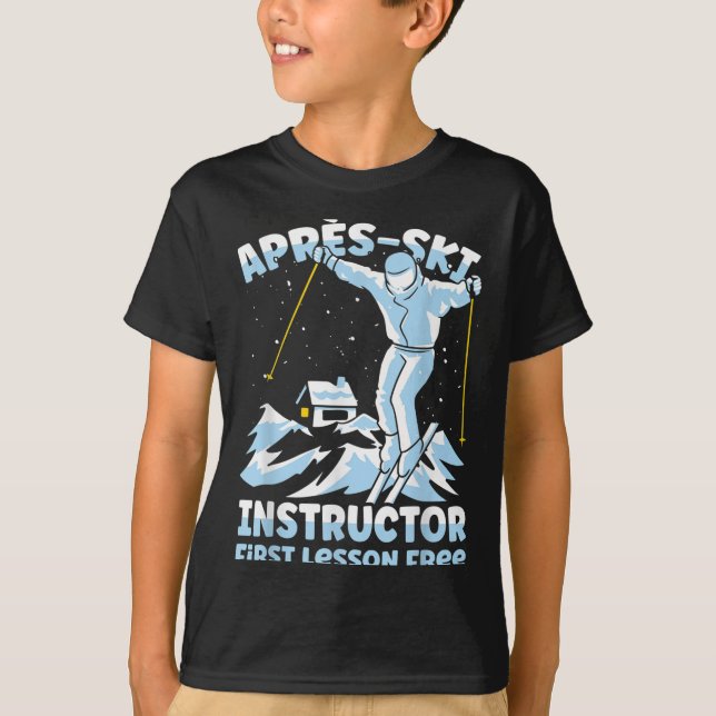 Efter skidinstruktör Skidåkning _1  T Shirt (Framsida)