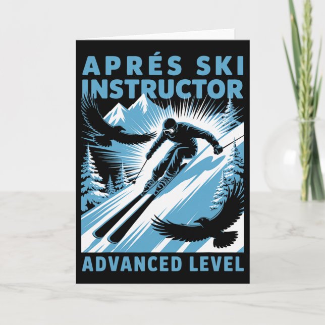 Efter skidinstruktör Skidåkning Snowboard Skidåkar Kort (Framsida)