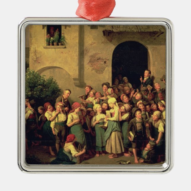 Efter skola, 1844 julgransprydnad metall (Framsidan)