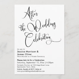 Efter skript Bröllop Firande Svartvitt Inbjudningar