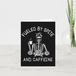 Efter spite och koffeine Blommigt Halloween Skelet Kort