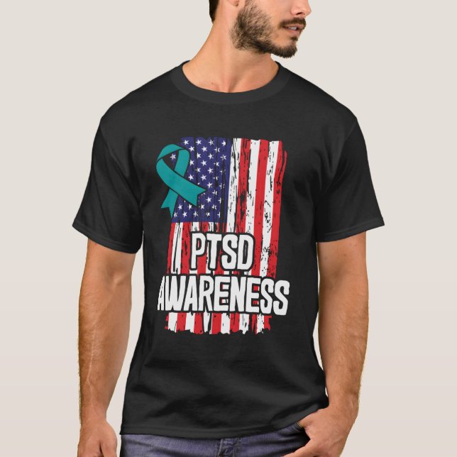 Efter traumatisk Stressa - störning PSTD-medvetenh T Shirt (Framsida)