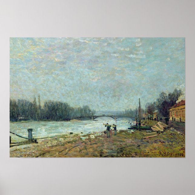 Efter upptining: Seine vid Suresnes Bridge Poster (Framsidan)