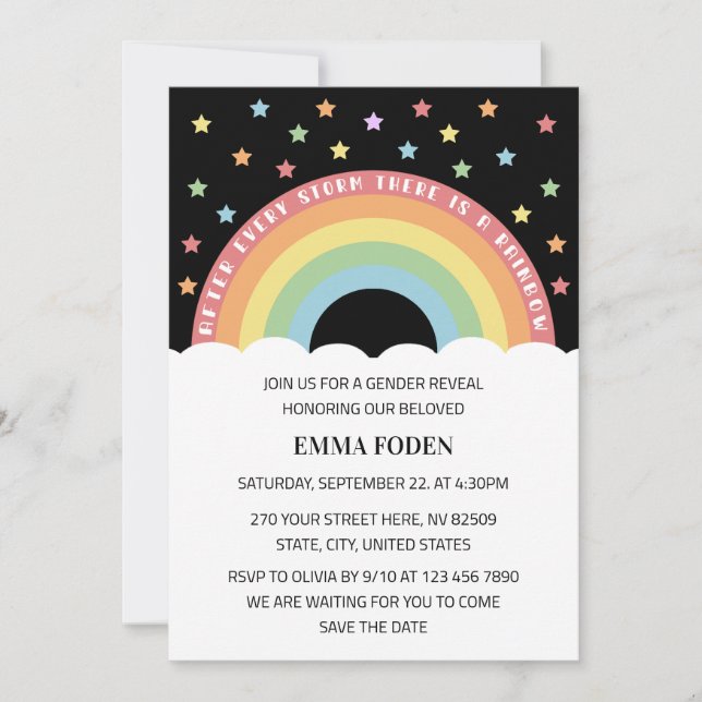 Efter varje storm kommer en regnbåge inbjudningar (Framsida)