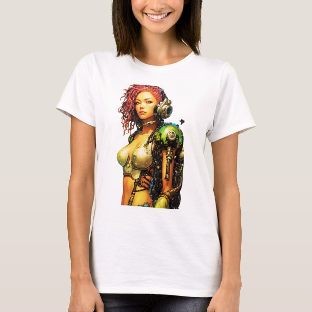Efterapokalyptisk cyborg t shirt (Framsida)