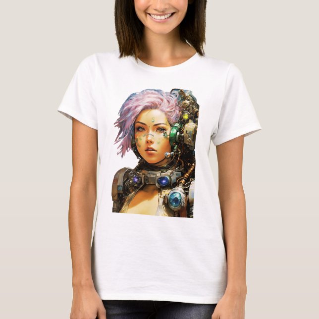 Efterapokalyptisk cyborg t shirt (Framsida)