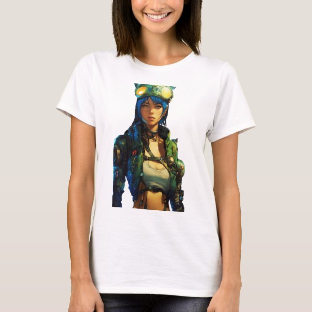 Efterapokalyptisk cyborg t shirt (Framsida)